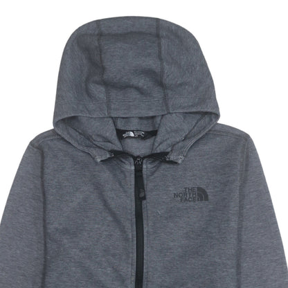 The North Face Boys Grey Full Zip Hoodie Size L Polyester Cotton Blend