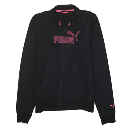 Puma Women's Black Full Zip Sweatshirt Size 16 Logo Athletic Top