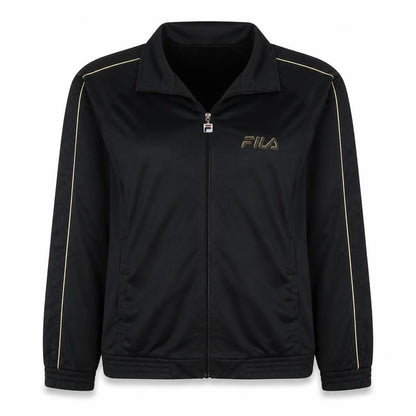 Fila Women's Black XL Full Zip Sweatshirt with Gold Logo Trim