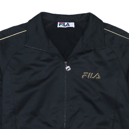 Fila Women's Black XL Full Zip Sweatshirt with Gold Logo Trim