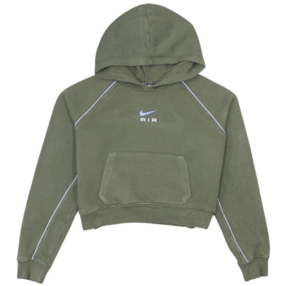 Nike Girls Green Pullover Hoodie L 146cm Fleece Logo Sportswear