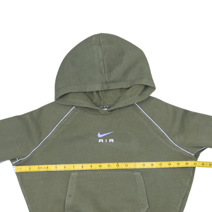 Nike Girls Green Pullover Hoodie L 146cm Fleece Logo Sportswear