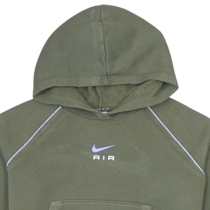 Nike Girls Green Pullover Hoodie L 146cm Fleece Logo Sportswear