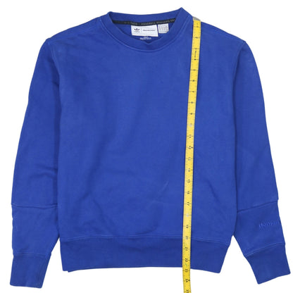 Adidas Humanrace Blue Crew Neck Pullover Sweatshirt XS Womens