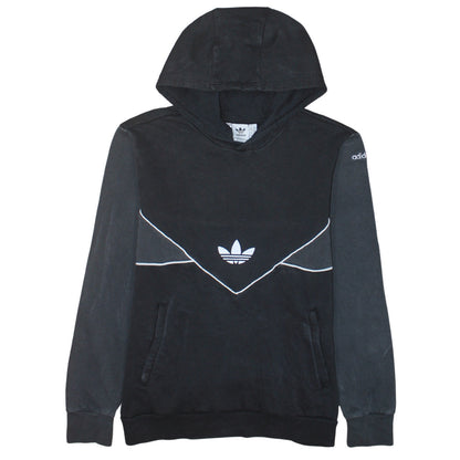 Adidas Boys Black Pullover Hoodie 13-14 Years Colourblock Sports Fleece