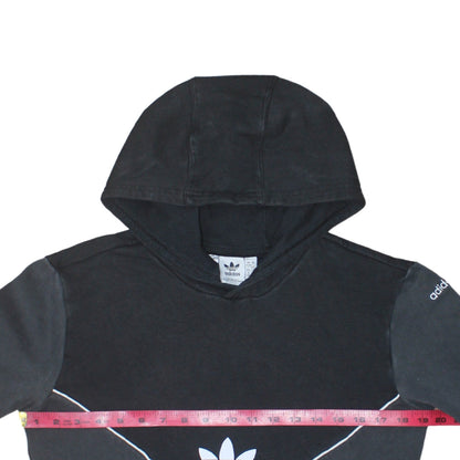Adidas Boys Black Pullover Hoodie 13-14 Years Colourblock Sports Fleece