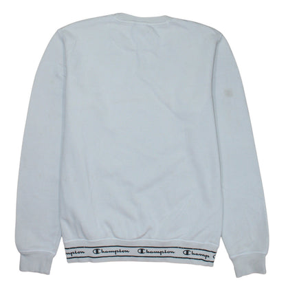 Champion Men's White Logo Pullover Sweatshirt Medium