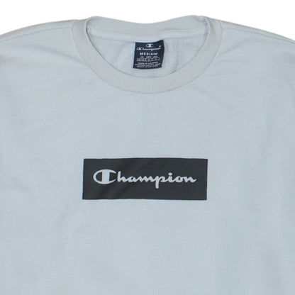 Champion Men's White Logo Pullover Sweatshirt Medium