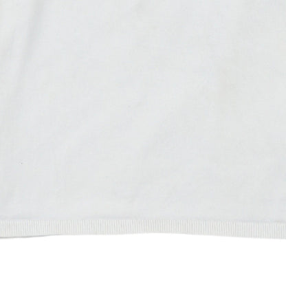 Tommy Hilfiger Women White Cotton V-Neck Long Sleeve Jumper M