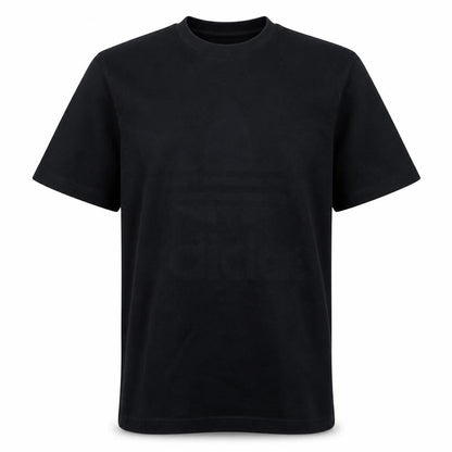 Front view of Adidas Men's Black Cotton Short Sleeve Sports T-Shirt M
