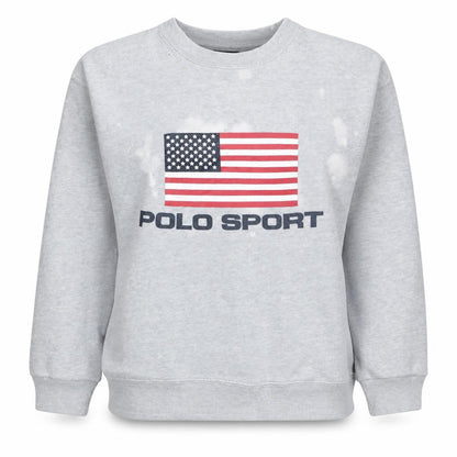 Polo Sport Ralph Lauren Women Grey Flag Logo Cotton Sweatshirt M