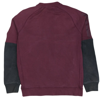 Nike Women's Burgundy Crew Neck Sweatshirt Size M Cotton Blend Zip Pocket