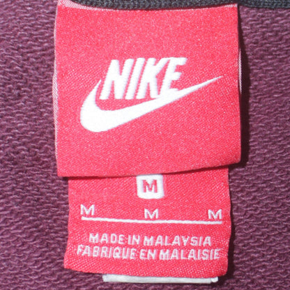 Nike Women's Burgundy Crew Neck Sweatshirt Size M Cotton Blend Zip Pocket