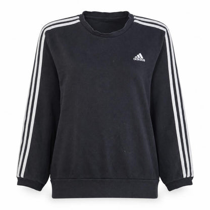 Adidas Womens Black Crew Neck Long Sleeve Pullover Sweatshirt Size M