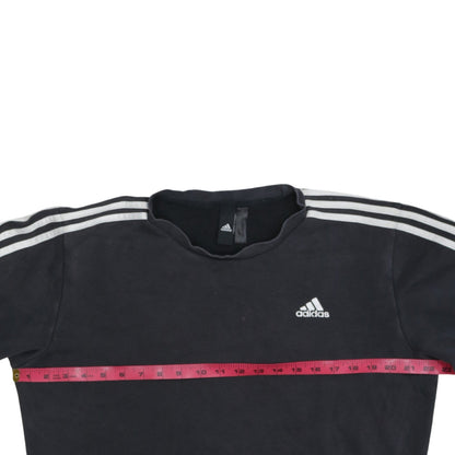 Adidas Womens Black Crew Neck Long Sleeve Pullover Sweatshirt Size M