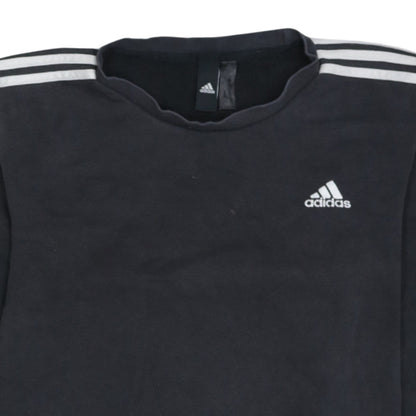 Adidas Womens Black Crew Neck Long Sleeve Pullover Sweatshirt Size M