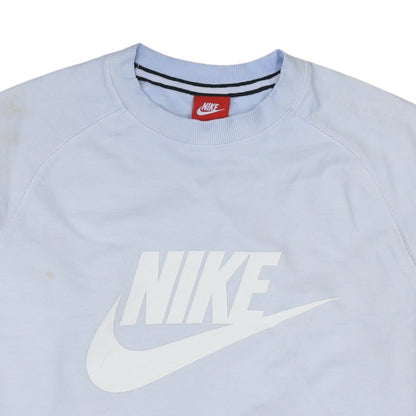 Nike Womens Light Blue Cotton Crew Neck Logo Sweatshirt M
