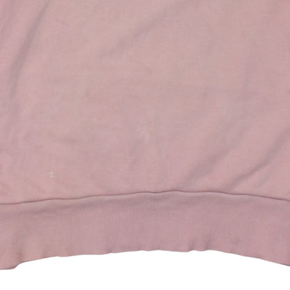 Adidas Women Pink Pullover Hoodie L Logo Graphic Casual Sweatshirt