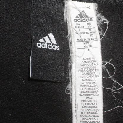 Adidas Women Black Full Zip Hoodie XL Cotton Blend Hooded Sweatshirt