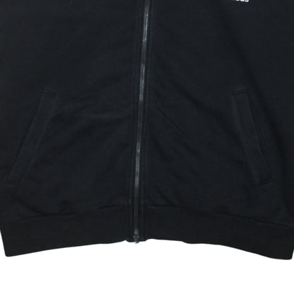 Adidas Women Black Full Zip Hoodie XL Cotton Blend Hooded Sweatshirt