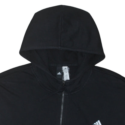 Adidas Women Black Full Zip Hoodie XL Cotton Blend Hooded Sweatshirt