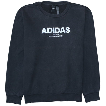 Adidas Women's Black Medium Pullover Sweatshirt Crew Neck Logo Print