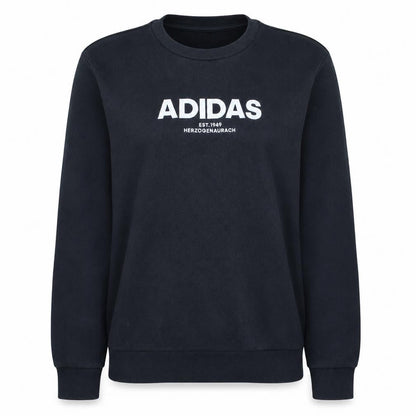 Adidas Women's Black Medium Pullover Sweatshirt Crew Neck Logo Print