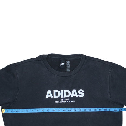 Adidas Women's Black Medium Pullover Sweatshirt Crew Neck Logo Print