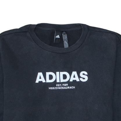 Adidas Women's Black Medium Pullover Sweatshirt Crew Neck Logo Print