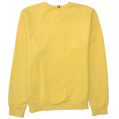 Tommy Hilfiger Women’s Yellow Logo Pullover Sweatshirt M Cotton Blend