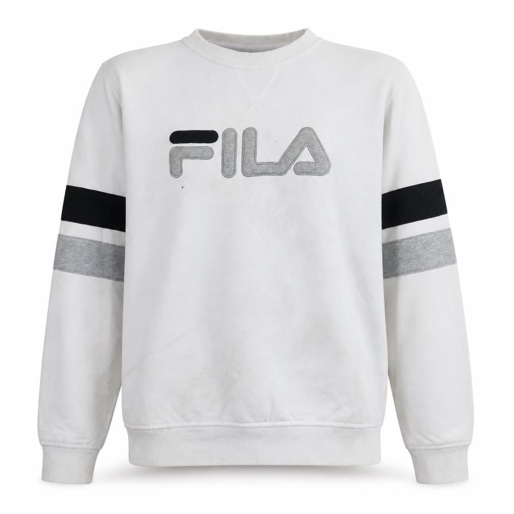 Fila Men's White Logo Crew Neck Sweatshirt Size S