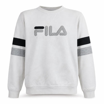 Fila Men's White Logo Crew Neck Sweatshirt Size S