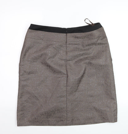 Kaliko Women Brown Size 14 Pencil Skirt Knee Length Formal Lined