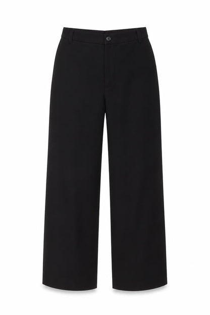 Pull & Bear Womens Black Regular Fit Straight Leg Trousers Size 12