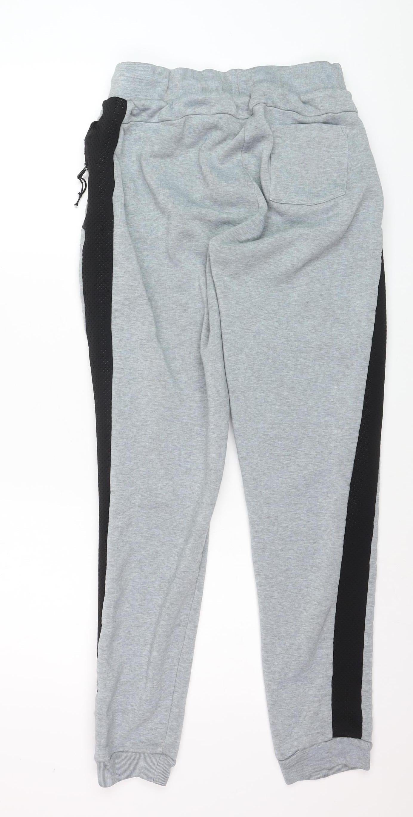 Everlast Mens Grey Jogger Trousers Size M Stretch Side Stripe