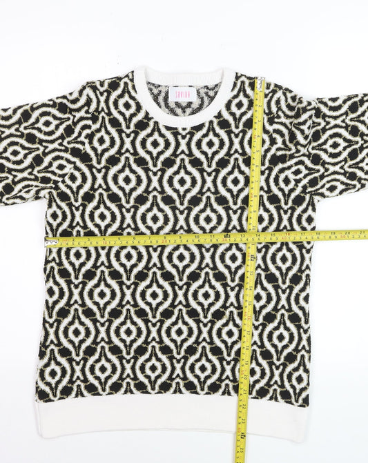 Savida Women’s Black & White Geometric Knit Jumper Size 12