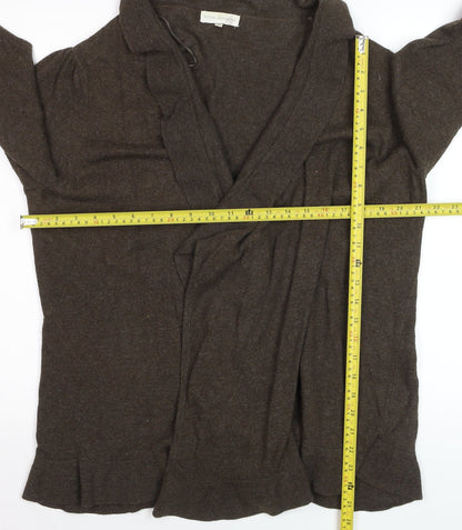 Rocha John Rocha Women Brown Size 20 Collared Cardigan Knit Jumper
