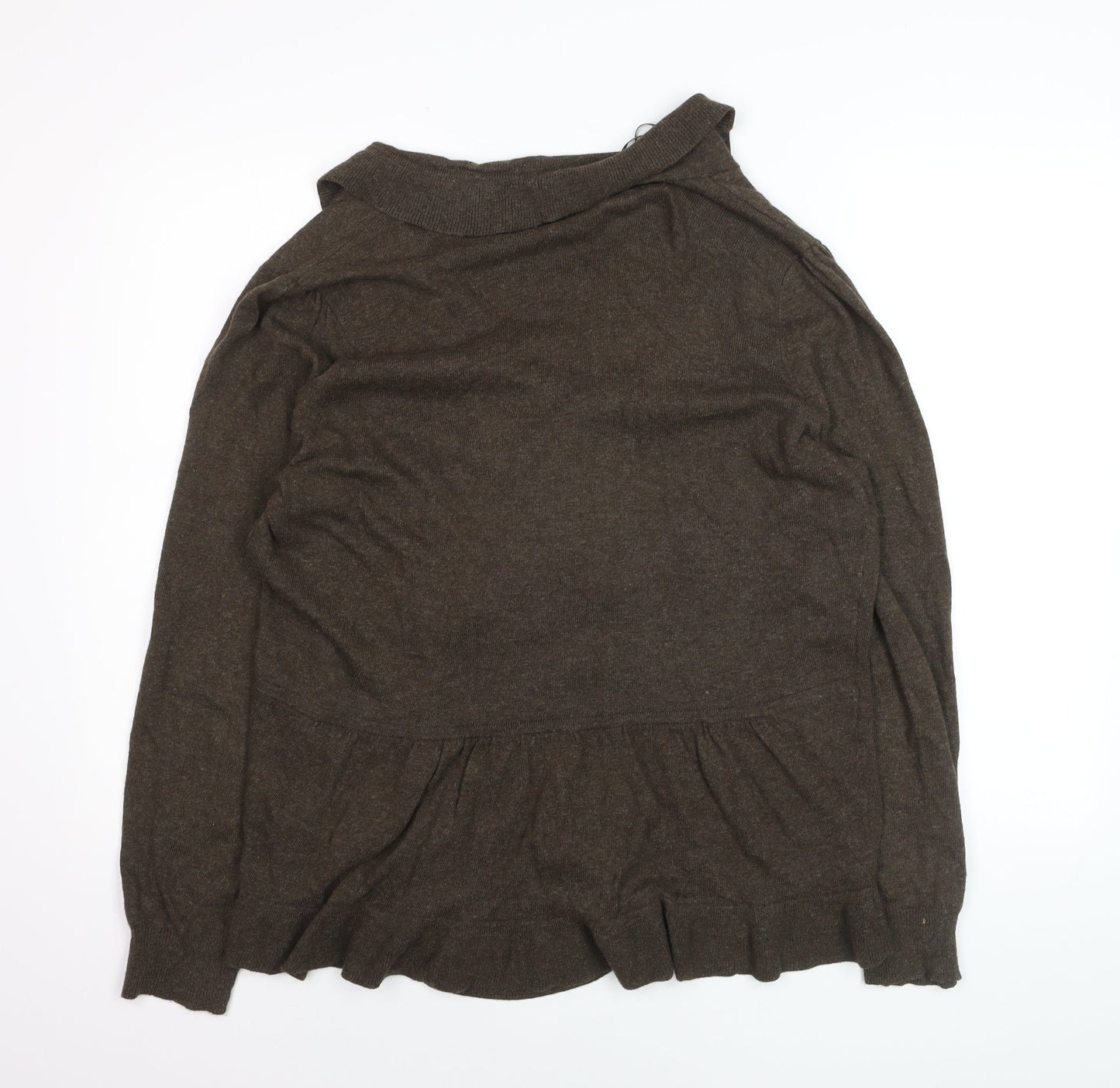 Rocha John Rocha Women Brown Size 20 Collared Cardigan Knit Jumper