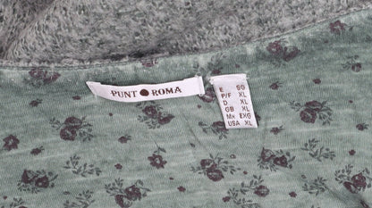 Punt Roma Women Green Knit Long Sleeve Pullover Jumper XL