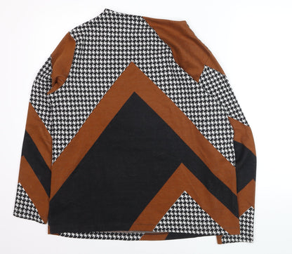 Gerry Weber Women’s Brown Geometric Pullover Jumper Size 14
