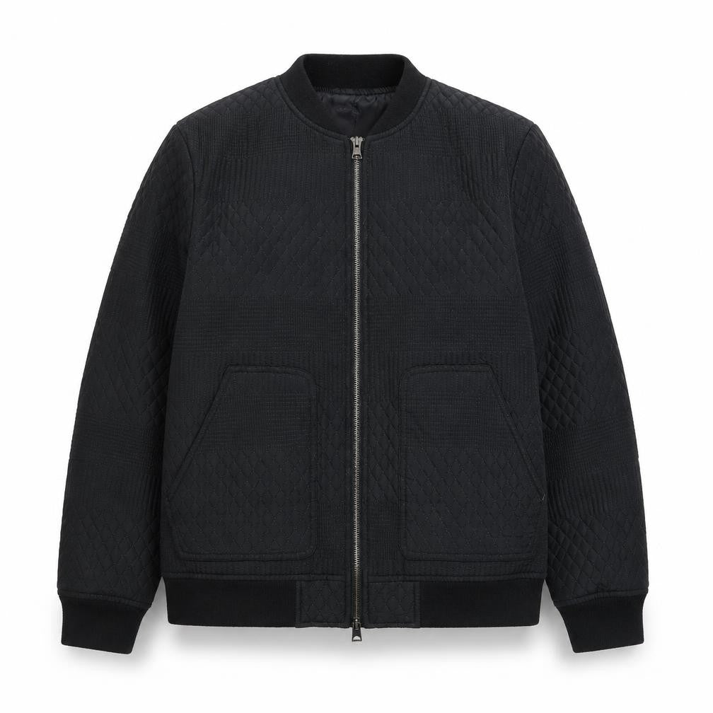 ONLY & SONS Men's Black Quilted Bomber Jacket Size L Regular Fit