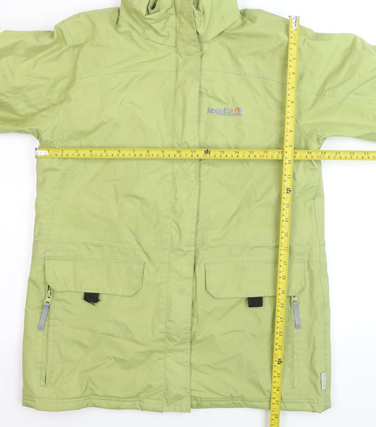 Regatta Mens Green Waterproof Hooded Rain Jacket Size S 36in