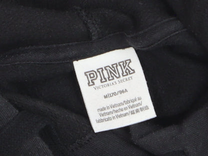 Victoria’s Secret PINK Unisex Black Pullover Hoodie M Logo Fleece