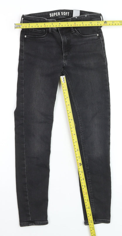 H&M Girls Black Super Soft Skinny Jeans 7-8 Years
