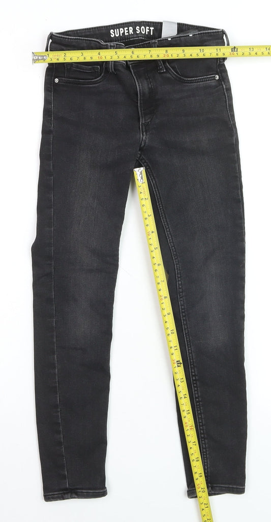H&M Girls Black Super Soft Skinny Jeans 7-8 Years