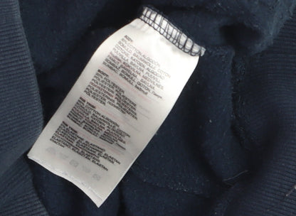 Crosshatch Black Label Men's Blue Pullover Hoodie L Graphic Print