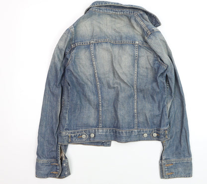 Old Navy Women's Blue Denim Button-Up Jacket Size S Casual