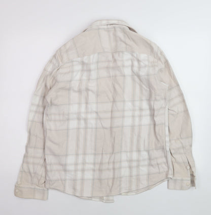 River Island Men's Beige Check Collared Cardigan Jumper S
