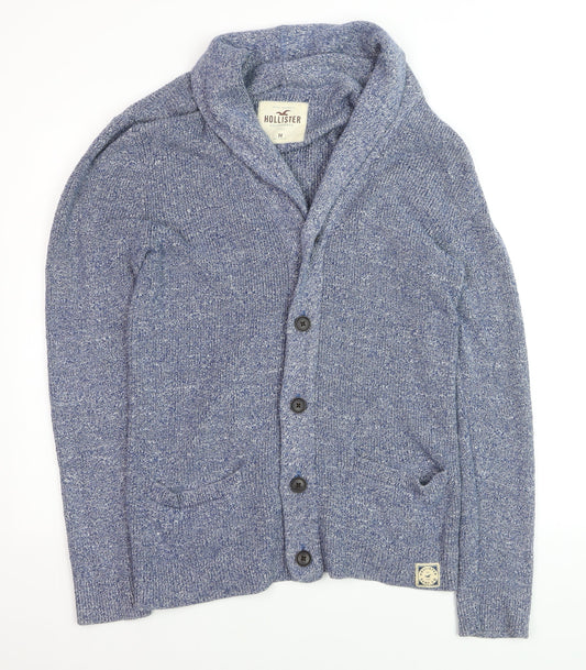 Hollister Men's Blue Knit Shawl Collar Button Cardigan M
