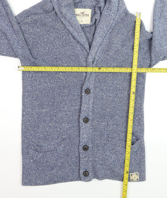 Hollister Men's Blue Knit Shawl Collar Button Cardigan M